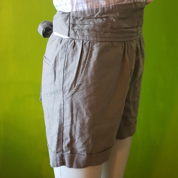 SUNNER Florent White Plaid/Brown Linen Romper - Picture 5 of 8